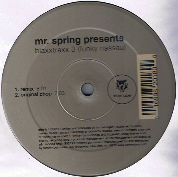 Mr. Spring : Blaxxtraxx 3 (Funky Nassau) (12")