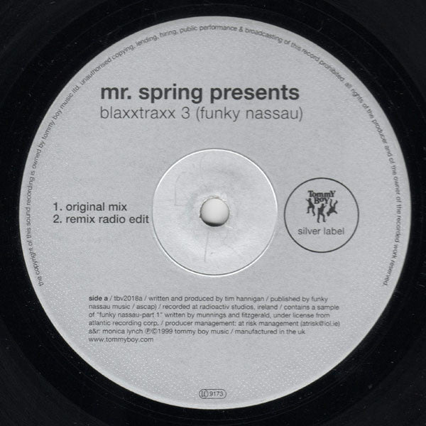Mr. Spring : Blaxxtraxx 3 (Funky Nassau) (12")