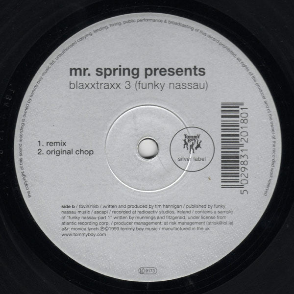 Mr. Spring : Blaxxtraxx 3 (Funky Nassau) (12")