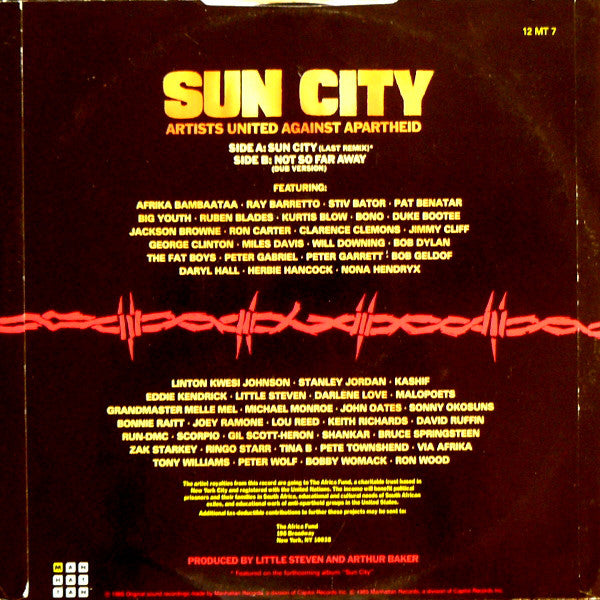 Artists United Against Apartheid : Sun City (12", Pic)