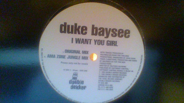 Duke Baysee : I Want You Girl (12")