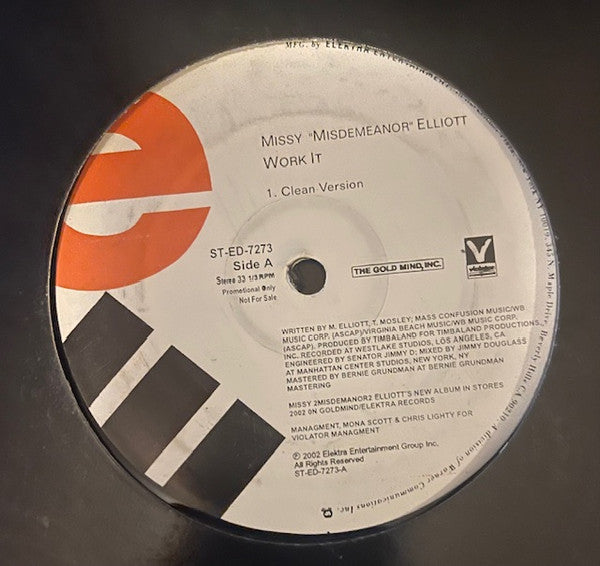 Missy Elliott : Work It (12", Promo)