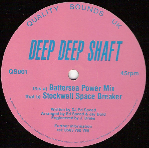 DJ Ed Speed : Deep Deep Shaft (12")