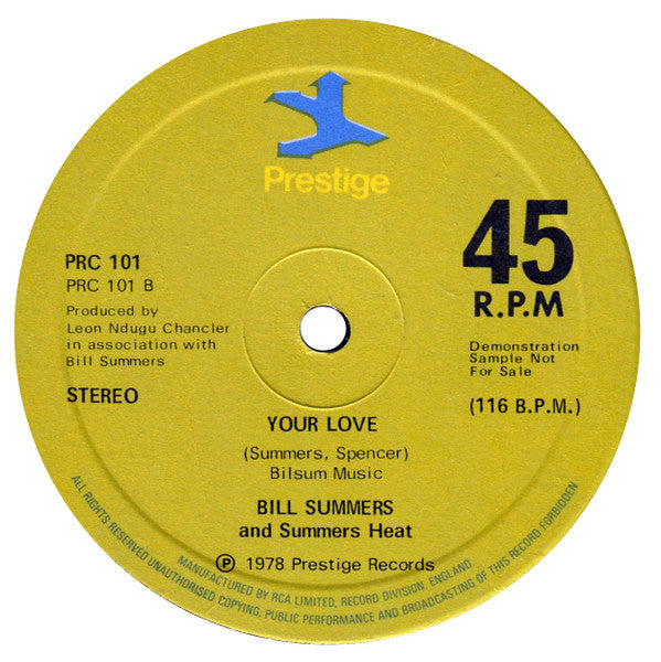 Bill Summers & Summers Heat : Straight To The Bank (12", Dem)