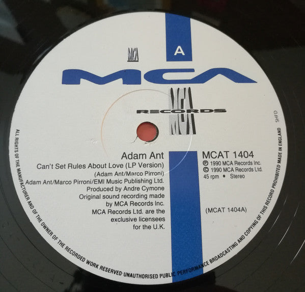 Adam Ant : Can't Set Rules About Love (12")
