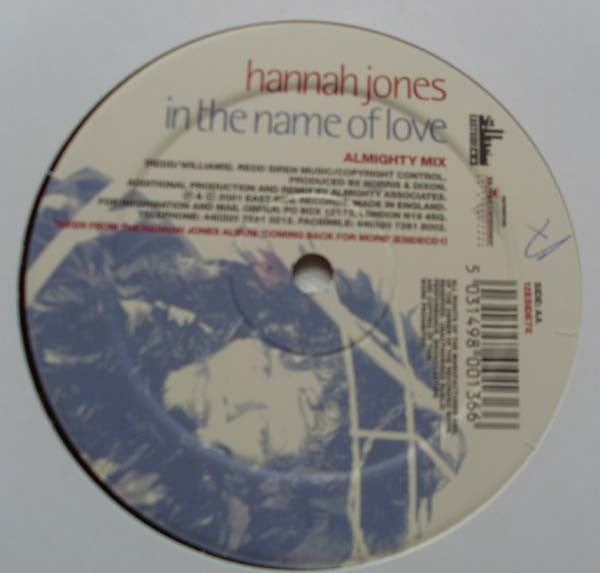 Hannah Jones : In The Name Of Love (12")