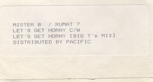 Mister B (2) : Let's Get Horny (12", W/Lbl)