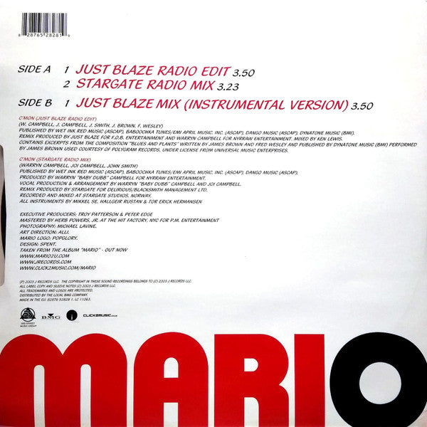 Mario : C'mon (12")