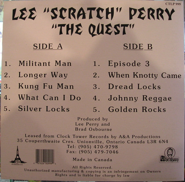 Lee Perry & The Upsetters : The Quest (LP, Album, RE)