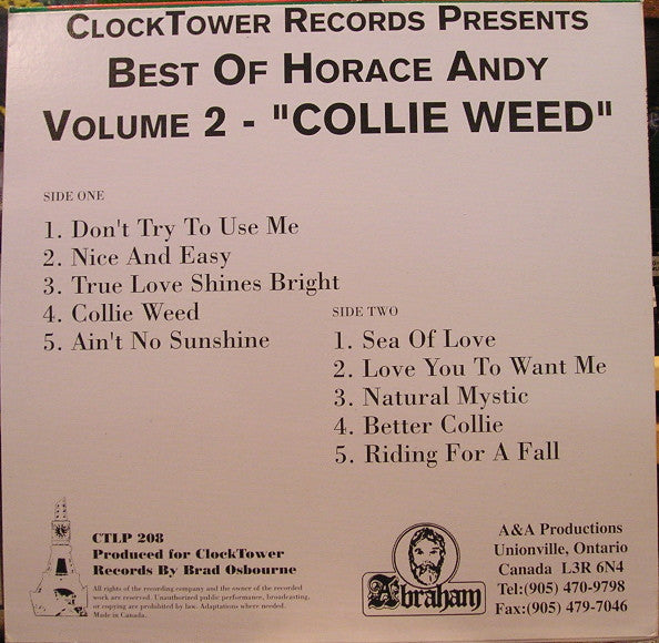 Horace Andy : Best Of Horace Andy Volume 2 - Collie Weed (LP, Comp)