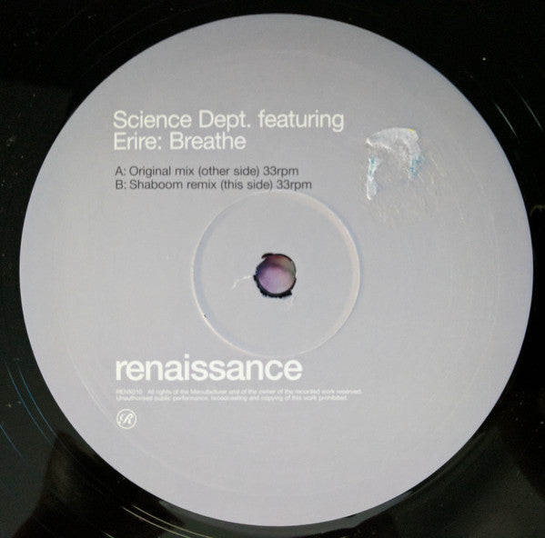 Science Department Featuring Erire : Breathe (12")