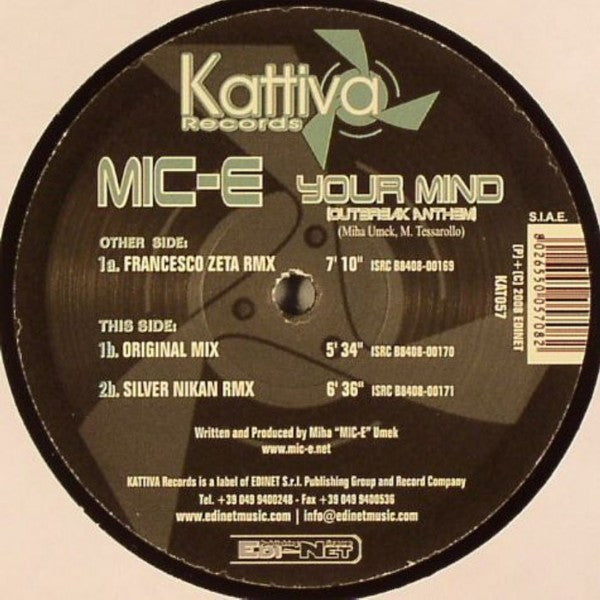 Mic-E : Your Mind (Outbreak Anthem) (12")