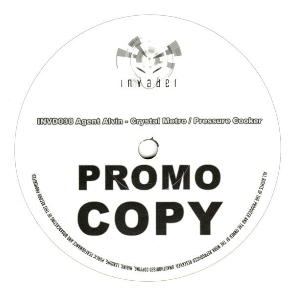 Agent Alvin : Crystal Metro / Pressure Cooker (12", Promo)