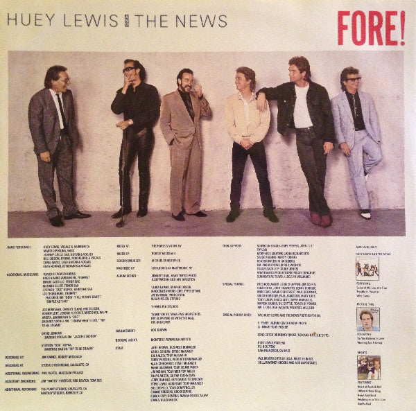 Huey Lewis & The News : Fore! (LP, Album, Ext)