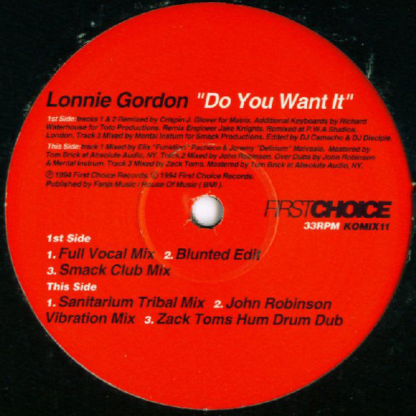 Lonnie Gordon : Do You Want It (12")