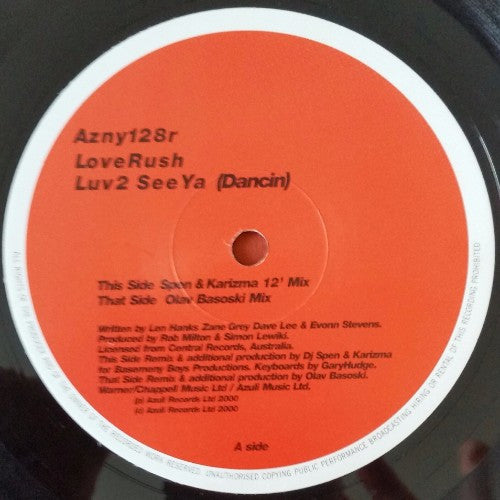 LoveRush : Luv 2 See Ya (Dancin) (12")