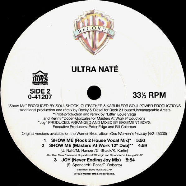 Ultra Naté : Show Me (12")