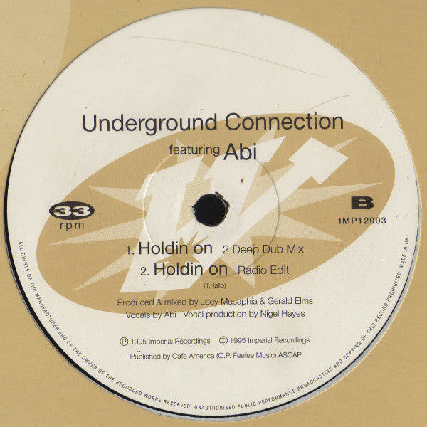 Underground Connection Featuring Abi : Holdin On (12")