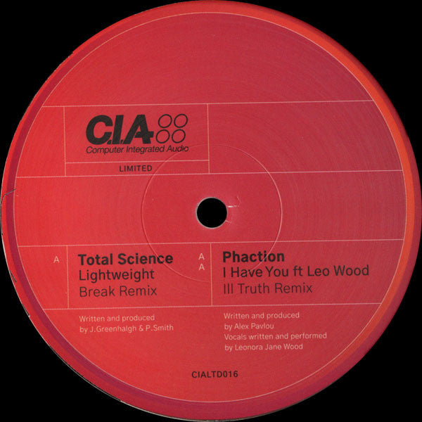 Total Science, Phaction : Lightweight (Break Remix) / I Have You (Ill Truth Remix) (12", Ltd, Cle)