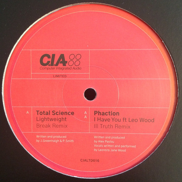 Total Science, Phaction : Lightweight (Break Remix) / I Have You (Ill Truth Remix) (12", Ltd, Cle)