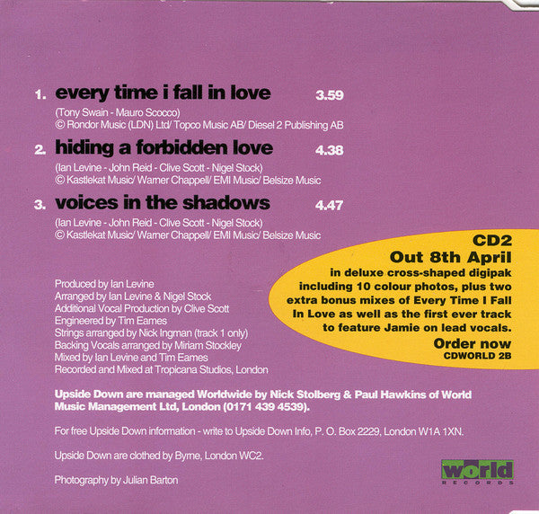 Upside Down (3) : Every Time I Fall In  Love (CD, Single, CD1)
