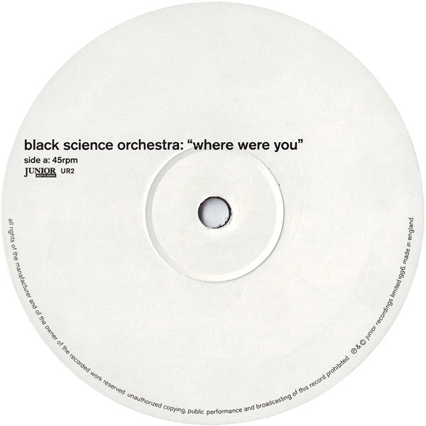 Black Science Orchestra : Where Were You (12")