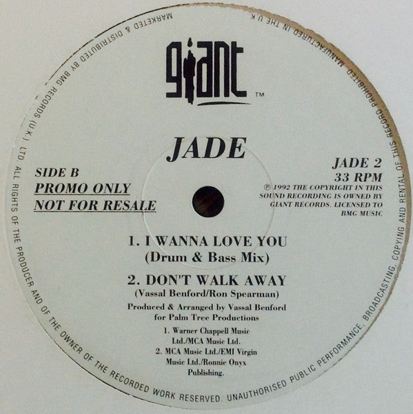 Jade (3) : I Wanna Love You (12", Promo)