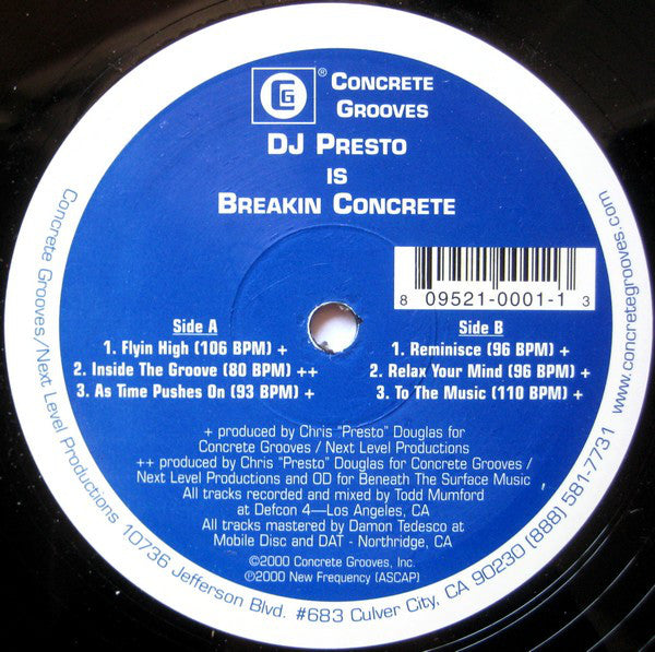 DJ Presto* : DJ Presto Is Breakin Concrete (12")