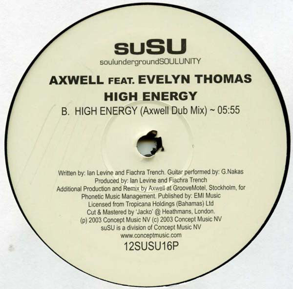 Axwell Feat. Evelyn Thomas : High Energy (12")