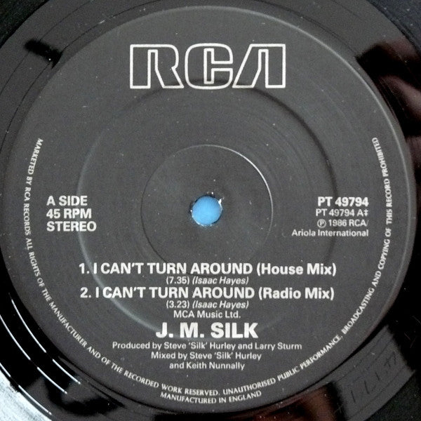 J.M. Silk : I Can't Turn Around (12")
