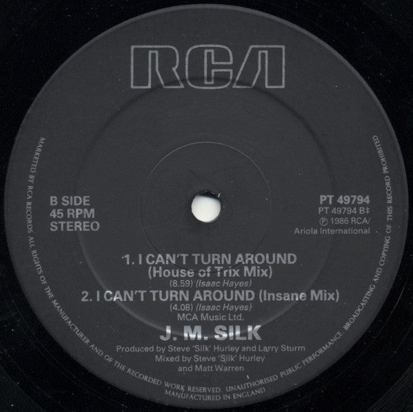 J.M. Silk : I Can't Turn Around (12")