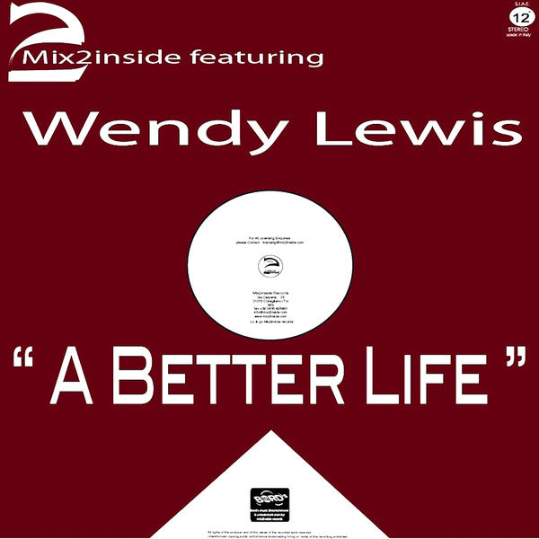 Mix2inside Feat  Wendy Lewis : A Better Life (12")