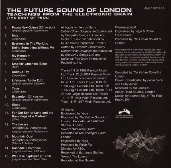 The Future Sound Of London : Teachings From The Electronic Brain (The Best Of FSOL) (CD, Comp)