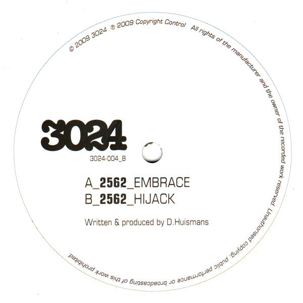 2562 : Embrace / Hijack (12", RE)