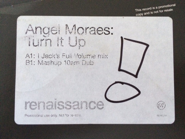 Angel Moraes : Turn It Up (12", Promo, W/Lbl, Sti)