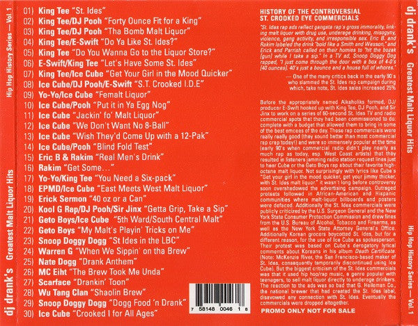 Various : DJ Drank's Greatest Malt Liquor Hits (CD, Comp, Promo)