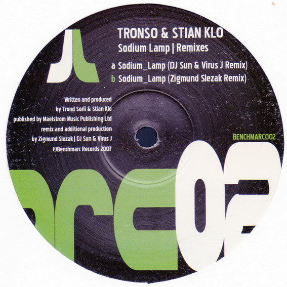 Tronso & Stian Klo : Sodium Lamp Remixes (12")