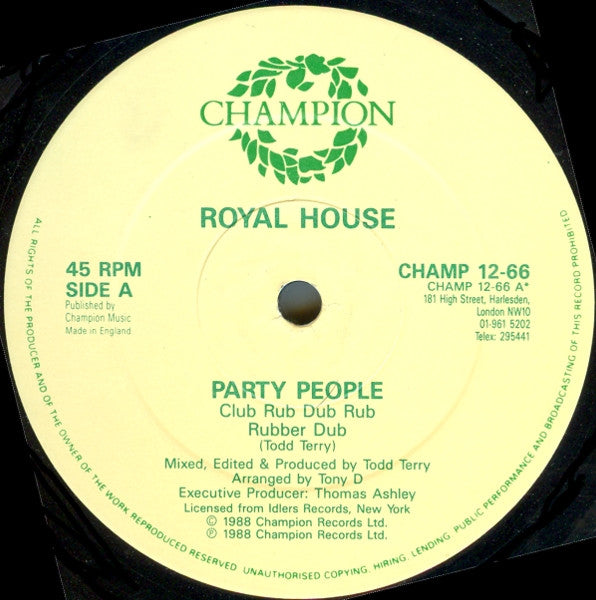 Royal House : Party People / Key The Pulse (12")