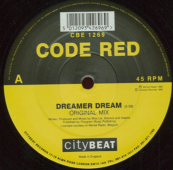 Code Red : Dreamer Dream (12")