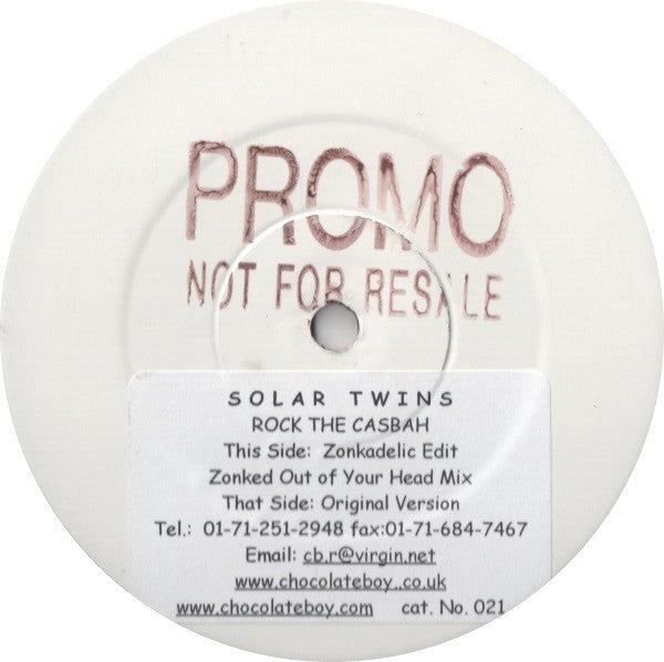 Solar Twins : Rock The Casbah (12", Promo, Sti)