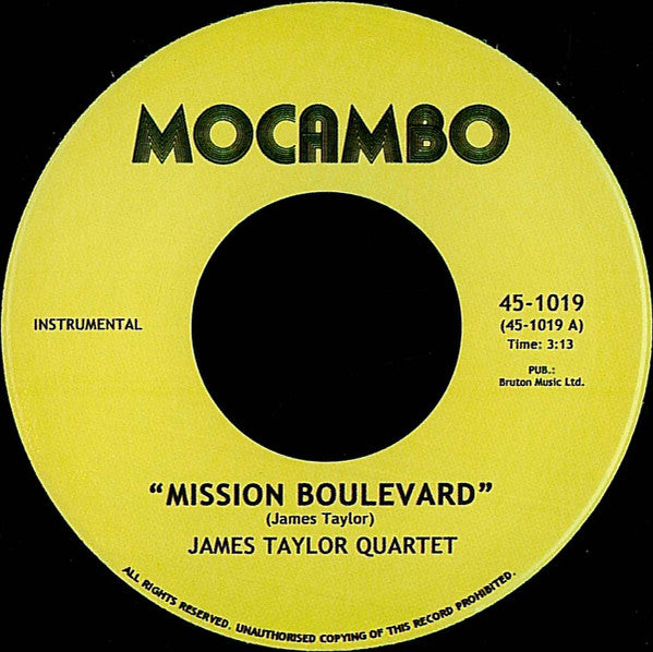 The James Taylor Quartet : Mission Boulevard (7", Single, Ltd)