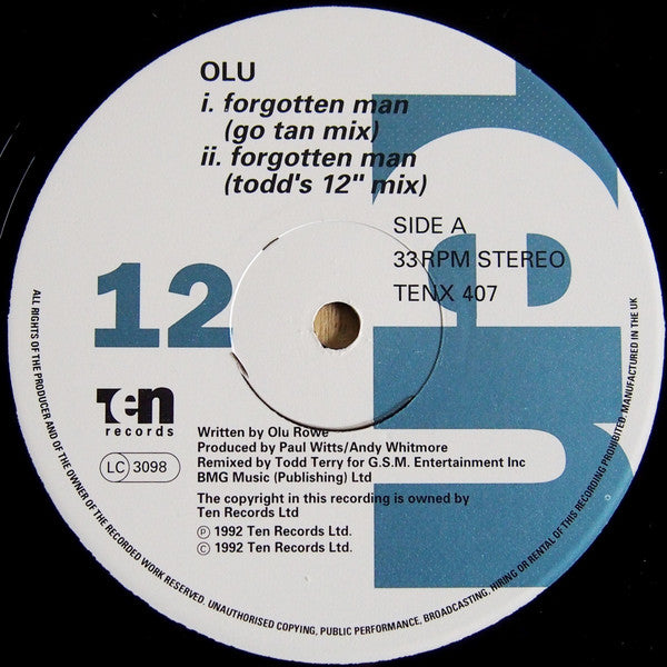 Olu Rowe : Forgotten Man (12")