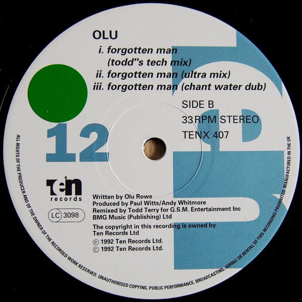 Olu Rowe : Forgotten Man (12")