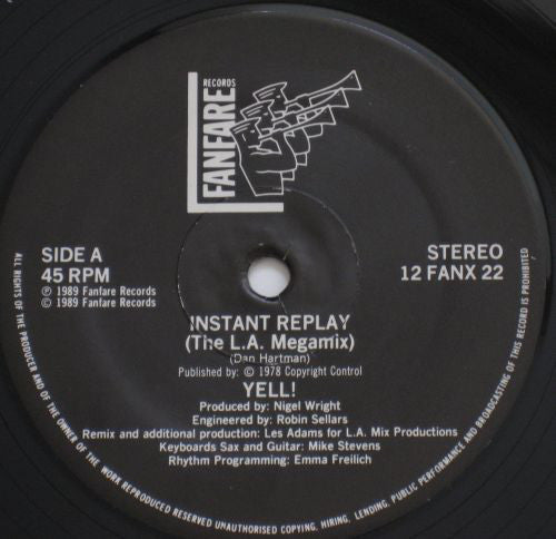 Yell! : Instant Replay (The L.A. Megamix) (12")