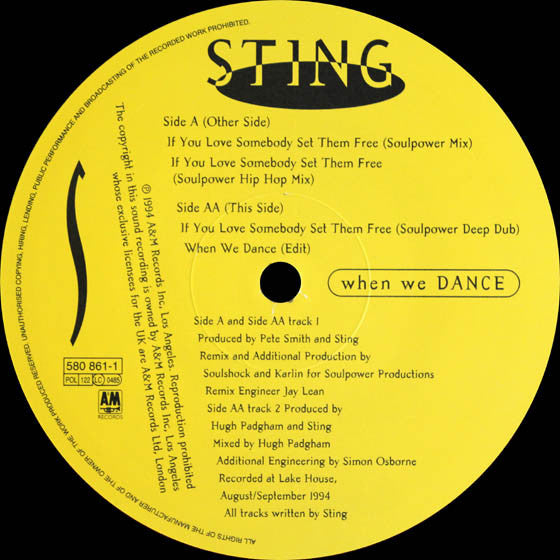 Sting : When We Dance (12", Single)