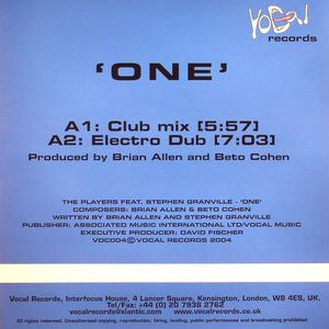 The Players (5) Feat. Stephen Granville : One (12")