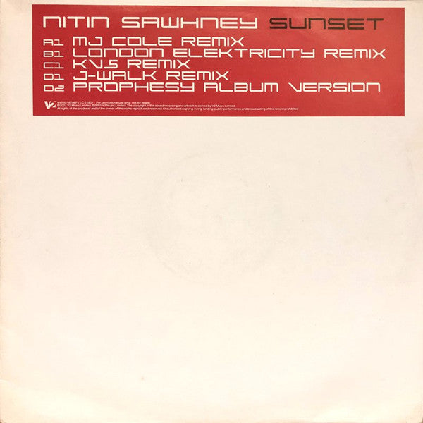 Nitin Sawhney : Sunset (2x12", Promo)