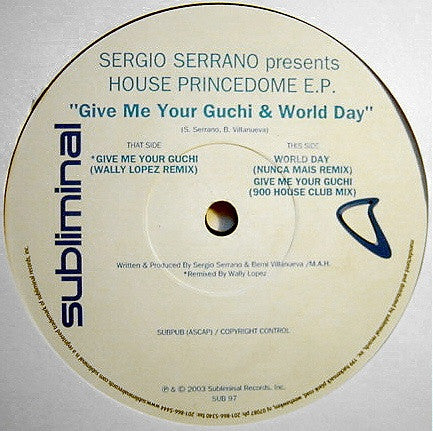 Sergio Serrano : House Princedome E.P. (12", EP)