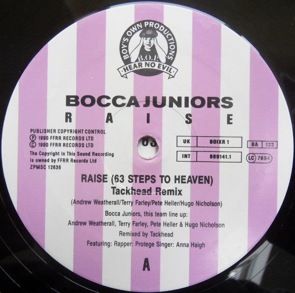 Bocca Juniors : Raise (Tackhead Remix) (12")