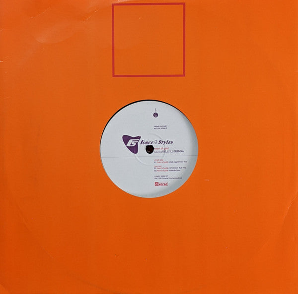 Force & Styles Featuring Kelly Llorenna : Heart Of Gold (12", Promo)